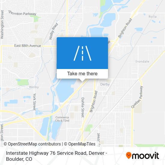 Mapa de Interstate Highway 76 Service Road
