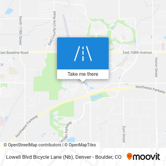 Lowell Blvd Bicycle Lane (Nb) map