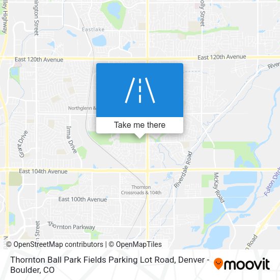 Thornton Ball Park Fields Parking Lot Road map