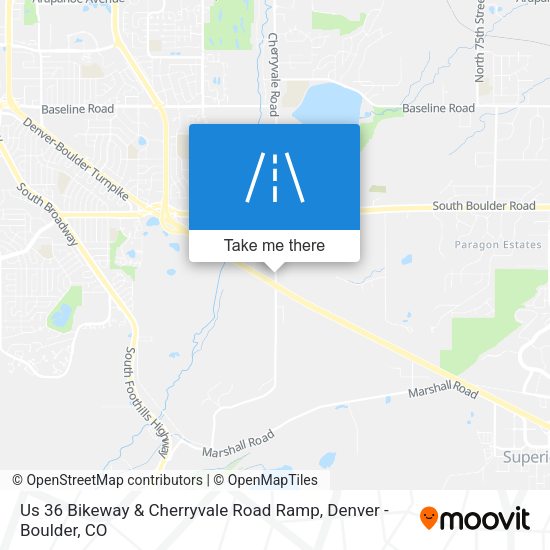Us 36 Bikeway & Cherryvale Road Ramp map