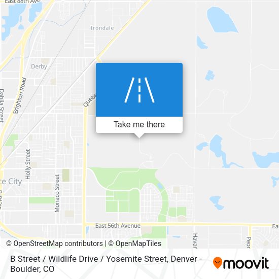 B Street / Wildlife Drive / Yosemite Street map