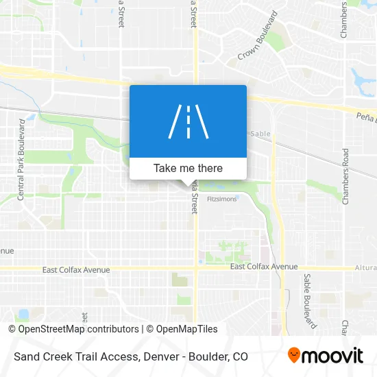 Sand Creek Trail Access map