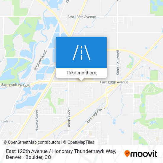 East 120th Avenue / Honorary Thunderhawk Way map