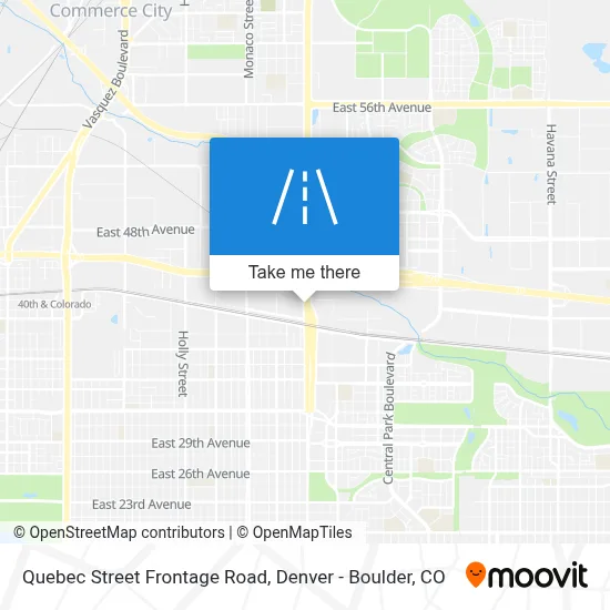 Quebec Street Frontage Road map