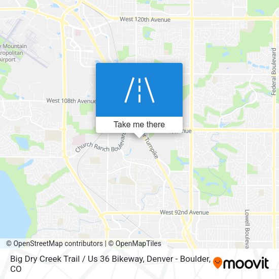 Big Dry Creek Trail / Us 36 Bikeway map