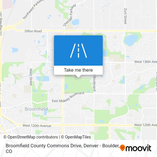 Broomfield County Commons Drive map