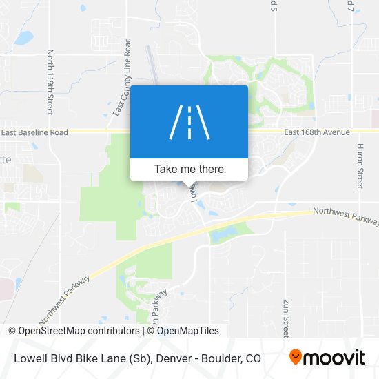Lowell Blvd Bike Lane (Sb) map