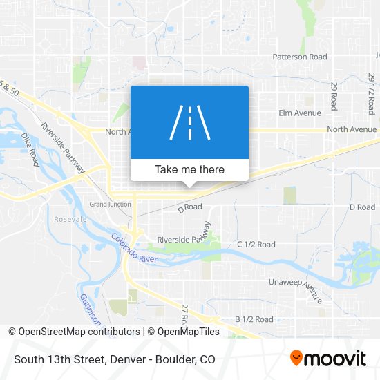South 13th Street map