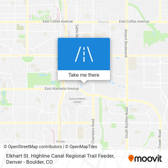 Elkhart St. Highline Canal Regional Trail Feeder map