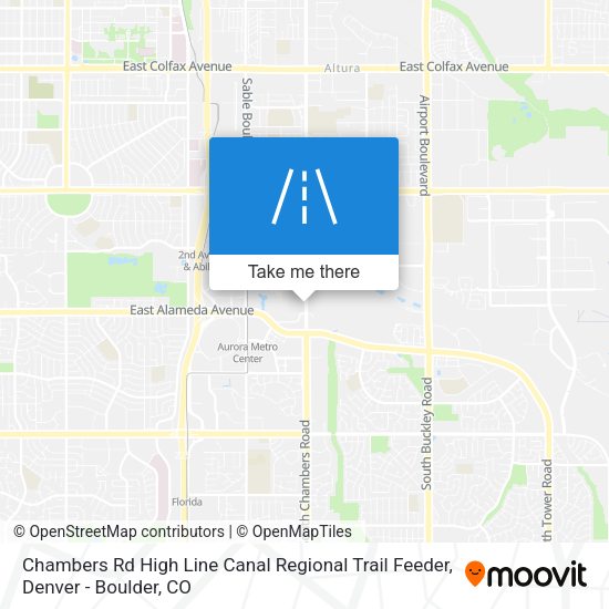Chambers Rd High Line Canal Regional Trail Feeder map