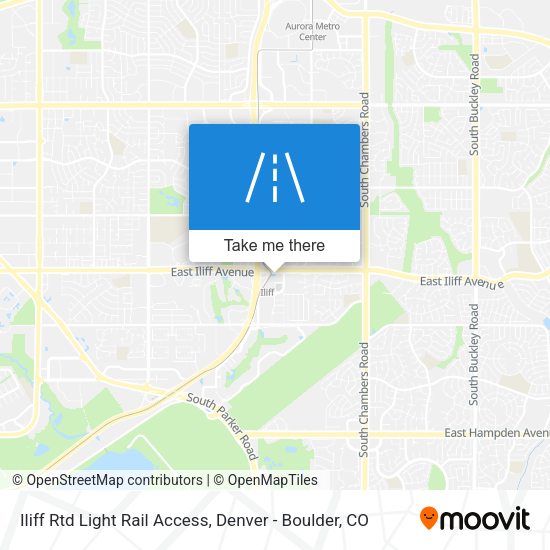 Iliff Rtd Light Rail Access map