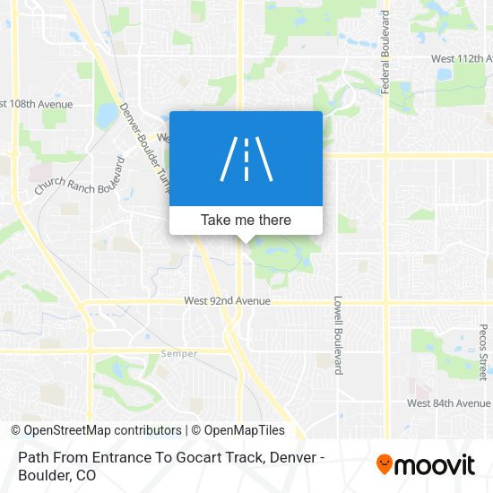 Path From Entrance To Gocart Track map