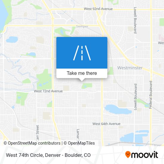 West 74th Circle map