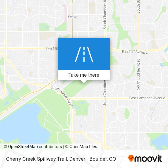 Mapa de Cherry Creek Spillway Trail