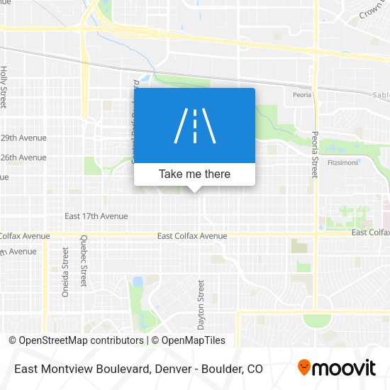 East Montview Boulevard map