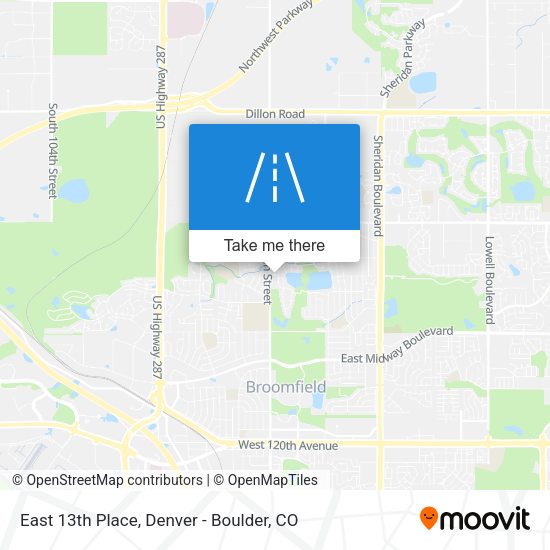 East 13th Place map