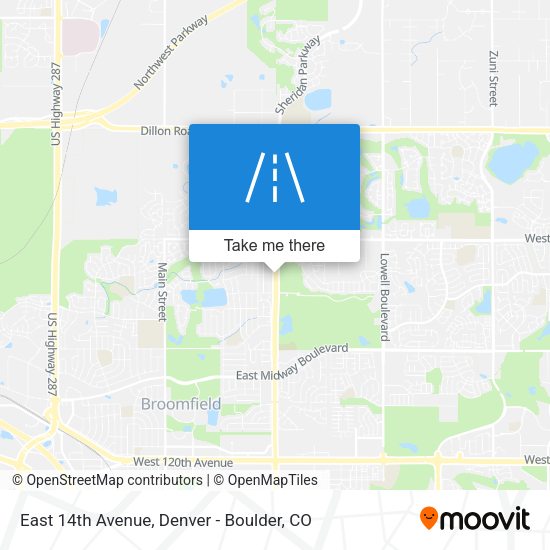 Mapa de East 14th Avenue