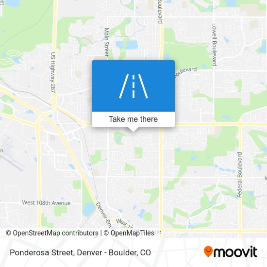 Ponderosa Street map