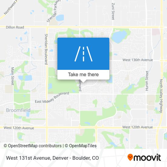 West 131st Avenue map