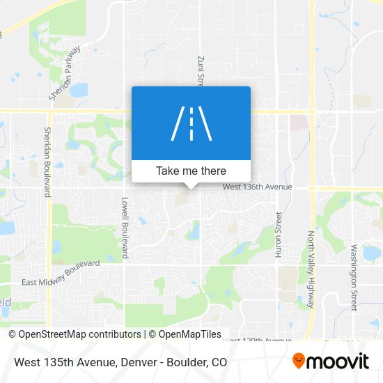 West 135th Avenue map