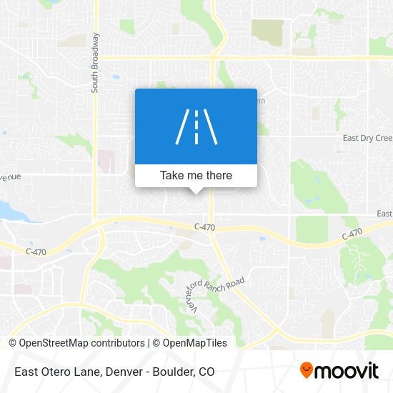 East Otero Lane map