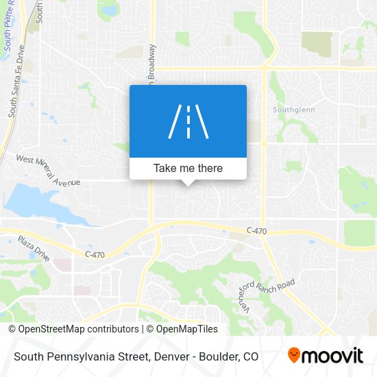 South Pennsylvania Street map