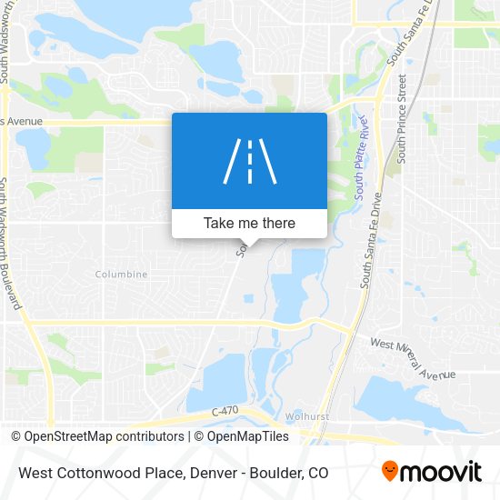 Mapa de West Cottonwood Place
