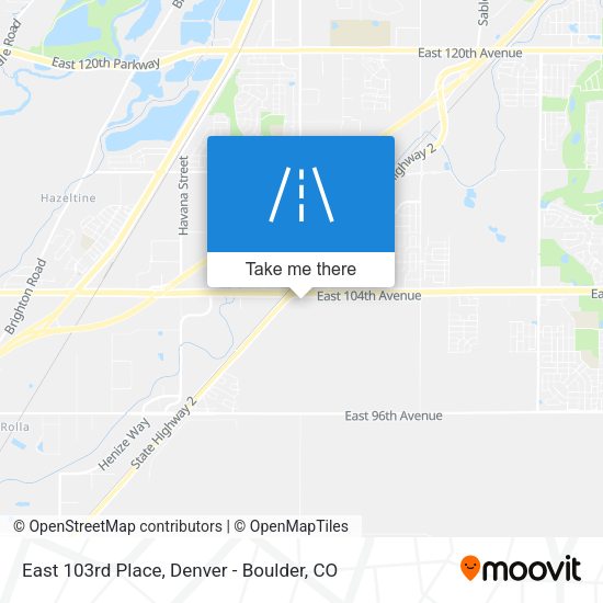 East 103rd Place map