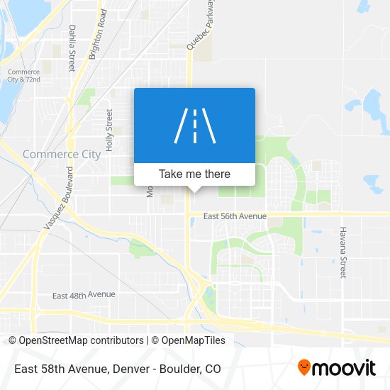 East 58th Avenue map