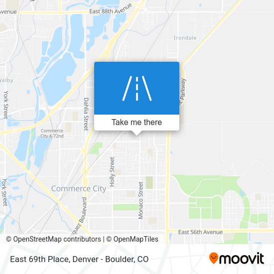 East 69th Place map