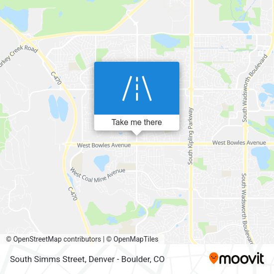 South Simms Street map