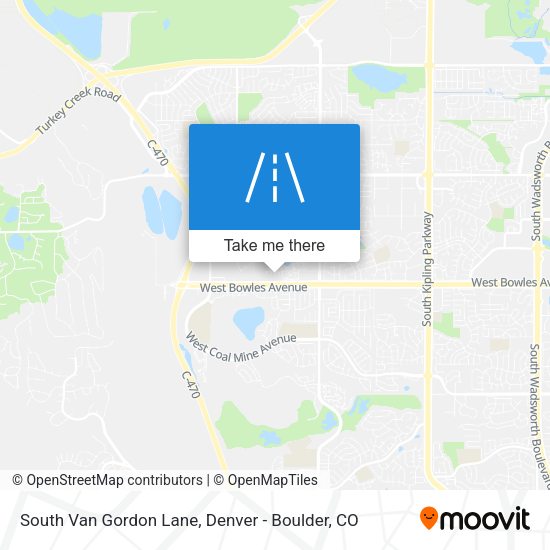 South Van Gordon Lane map