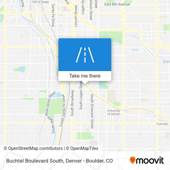 Buchtel Boulevard South map