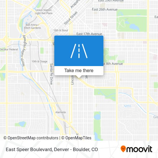 East Speer Boulevard map