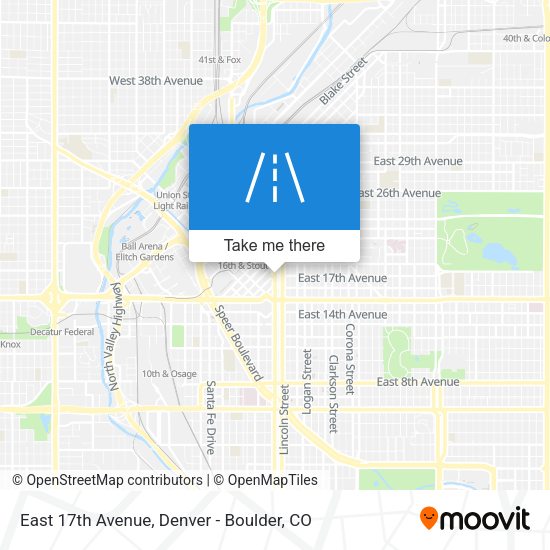 East 17th Avenue map