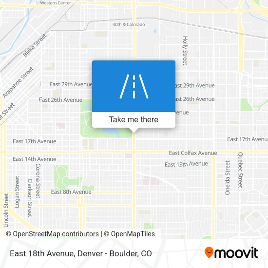 East 18th Avenue map