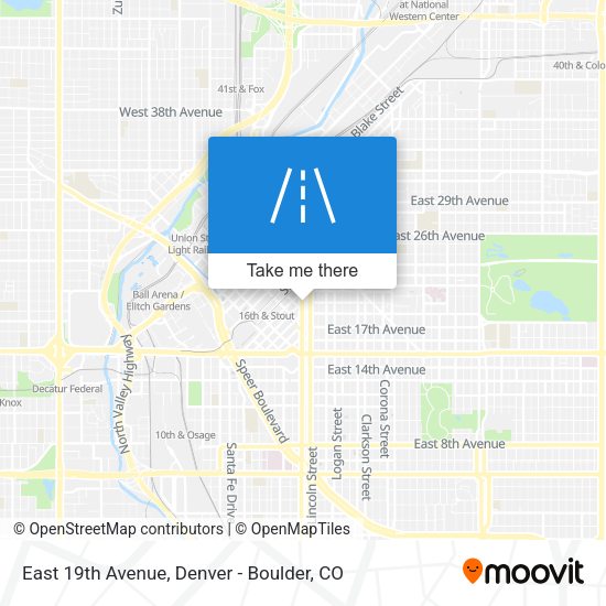 East 19th Avenue map