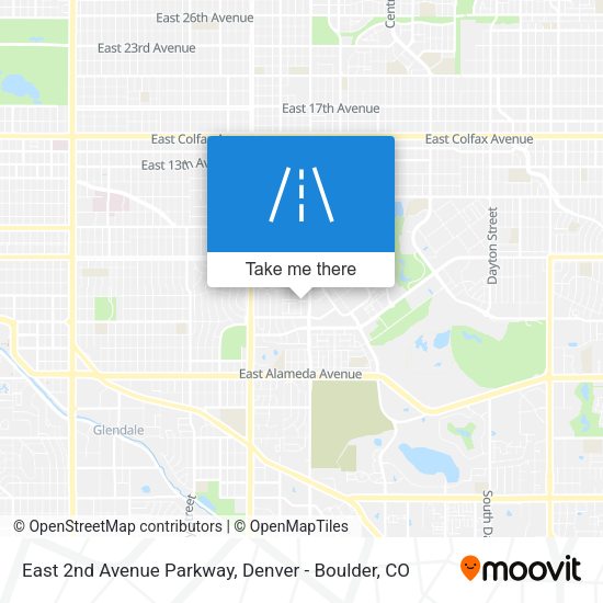 East 2nd Avenue Parkway map