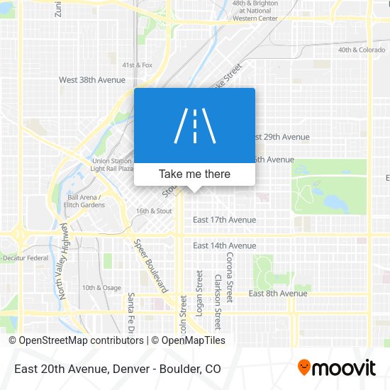 East 20th Avenue map