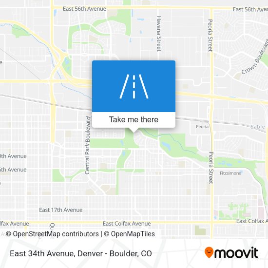 East 34th Avenue map
