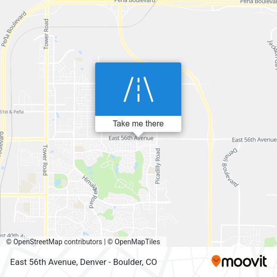 East 56th Avenue map