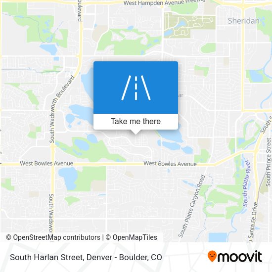 South Harlan Street map