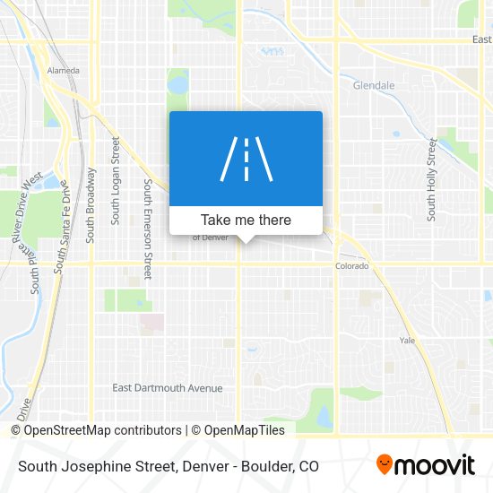 South Josephine Street map