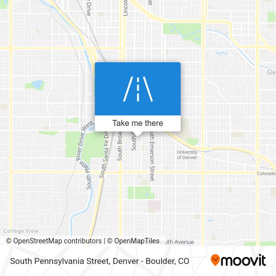 South Pennsylvania Street map