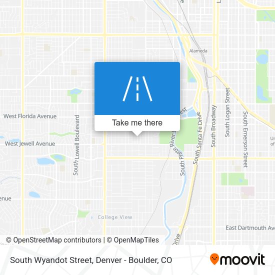 Mapa de South Wyandot Street