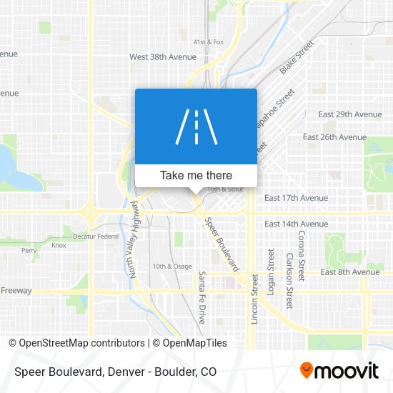 Speer Boulevard map