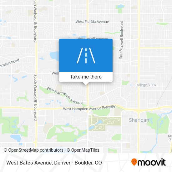 West Bates Avenue map