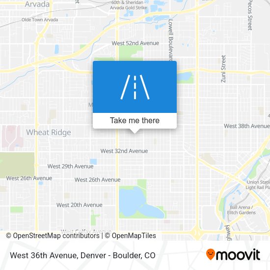 West 36th Avenue map