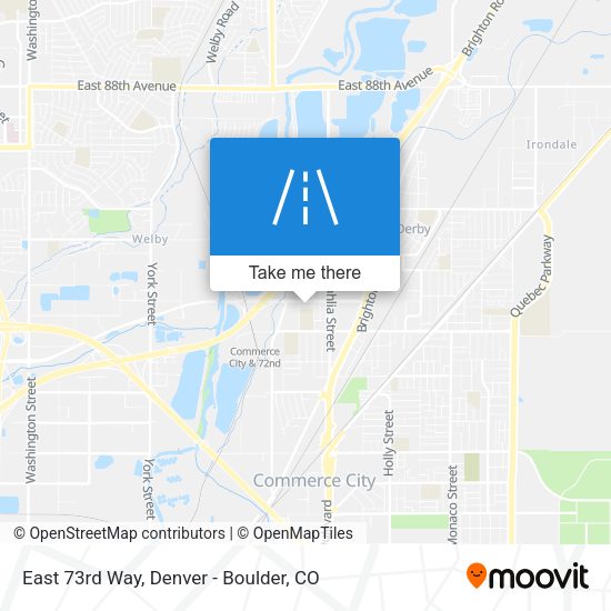 East 73rd Way map
