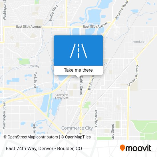 East 74th Way map